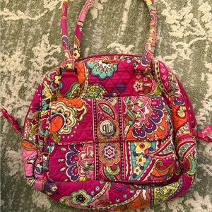 Vera Bradley Pink and Orange Paisley  bowler Shoulder Bag